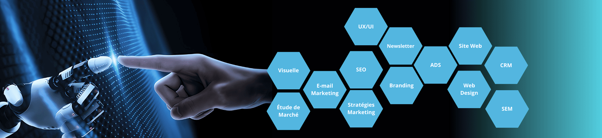 Services de conseil en marketing digital d'Aynalytics, incluant SEA et SEO pour améliorer la visibilité en ligne.