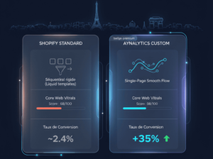 Comparatif e-commerce sur mesure Shopify WooCommerce Paris Core Web Vitals